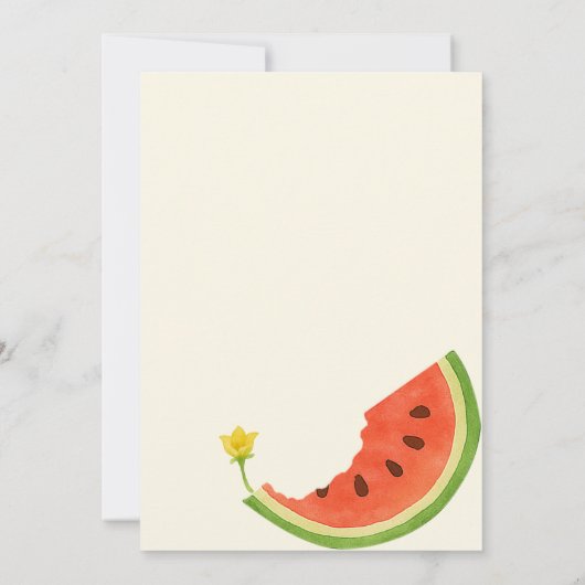 Invitation Un dans une pastèque ! 1ère fête d'anniversaire (Dos)