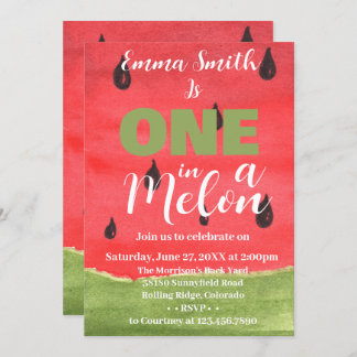 Invitation Un dans une pastèque Melon 1er anniversaire