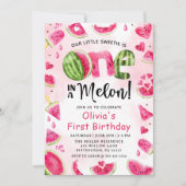 Invitation Un dans une pastèque Melon 1er anniversaire (Devant)