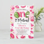 Invitation Un dans une pastèque Melon 1er anniversaire (Debout devant)
