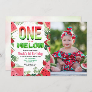 Invitation Un dans une pastèque Melon 1er anniversaire Photo