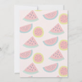 Invitation Un dans une pastèque Melon Blanc 1er anniversaire (Dos)