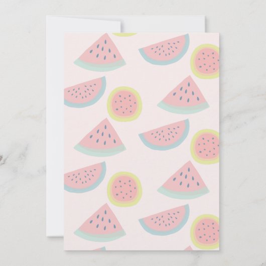 Invitation Un dans une pastèque Melon Blanc 1er anniversaire (Dos)