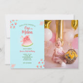 Invitation Un dans une pastèque Melon Photo d'anniversaire (Devant)