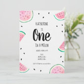 Invitation Un dans une pastèque Melon pour un premier anniver (Debout devant)