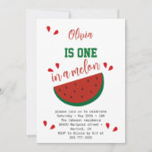 Invitation Un dans une pastèque pour le premier anniversaire (Devant)