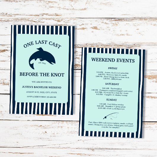 Invitation Un Dernier Bachelor Pêche Pêche Week-End Itinérair