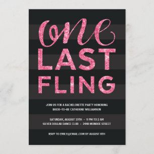 Invitation Un Dernier Fling Parties scintillant-Look Bachelo