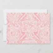 Invitation un design abstrait rose et blanc sur un fond blanc (Devant)