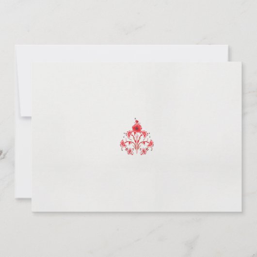 Invitation un design de fleur rouge sur un arrière - plan bla (Devant)