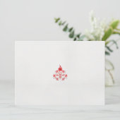 Invitation un design de fleur rouge sur un arrière - plan bla (Debout devant)