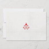 Invitation un design de fleur rouge sur un arrière - plan bla (Dos)