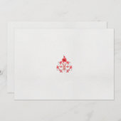 Invitation un design de fleur rouge sur un arrière - plan bla (Devant / Derrière)