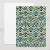 Invitation Un design textile symétrique, bleu ou (Devant / Derrière)