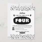 Invitation Un Deux Trois Et Pour Les Quatre Anniversaires Hip (Devant)