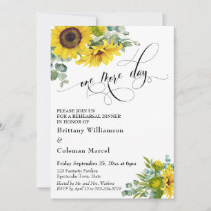 Invitation Un Dîner De Répétition Florale D'Une Journée De Pl
