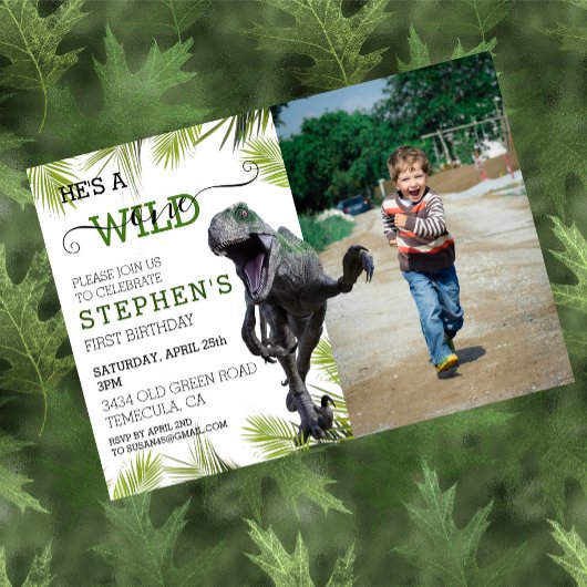 Invitation Un Dinosaure sauvage Rapporteure de photos Jurassi