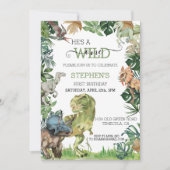 Invitation Un Dinosaure sauvage Raptor Tyrannosaurs (Devant)