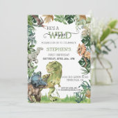 Invitation Un Dinosaure sauvage Raptor Tyrannosaurs (Debout devant)