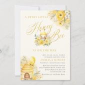 Invitation Un doux Baby shower d'abeilles au miel (Devant)