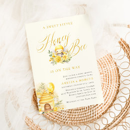 Invitation Un doux Baby shower d'abeilles au miel