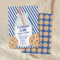 Un doux biscuit bleu marine premier anniversaire