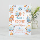Invitation Un doux Cookie Boy Noël 1 anniversaire (Debout devant)