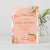 Invitation Un doux pêche, 1er anniversaire (Debout devant)