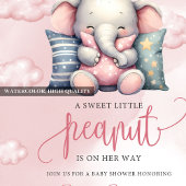 Invitation Un doux petit arachide éléphant mignon sur un nuag
