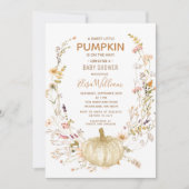 Invitation Un doux petit Baby shower Citrouille et Fleur sauv (Devant)