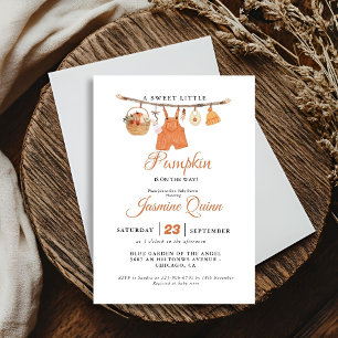Invitation Un doux petit baby shower d'automne citrouille béb