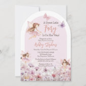 Invitation Un doux petit Baby shower de fille Fleur sauvage F (Devant)