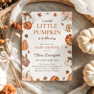 Invitation Un doux petit Citrouille Baby shower d'automne neu