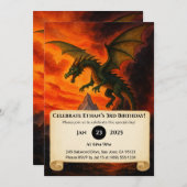 Invitation Un Dragon De Feu Apocalyptique Au-Dessus D'Un Anni (Devant / Derrière)