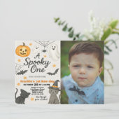 Invitation Un Éffrayant | 1er anniversaire Halloween (Debout devant)