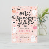 Invitation Un Éffrayant Ghoul Cute Halloween Ghost 1er annive (Debout devant)