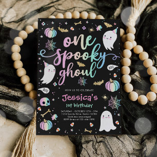 Invitation Un Éffrayant Ghoul Cute Halloween Ghost 1er annive