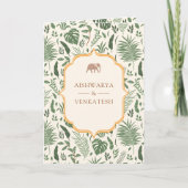 Invitation Un éléphant de forêt tropicale en un seul Mariage (Devant)