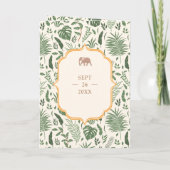 Invitation Un éléphant de forêt tropicale en un seul Mariage (Dos)