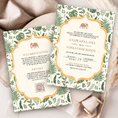 Invitation Un éléphant de forêt tropicale en un seul Mariage 
