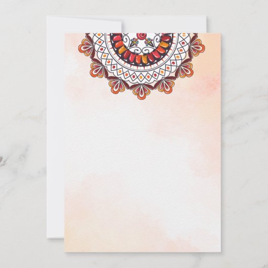 Invitation Un éléphant indien orné d'ornements indiens (Dos)