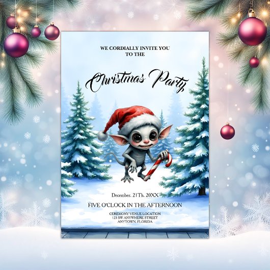 Invitation Un elfe de Noël avec Sucre de canne.