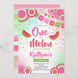 Invitation Un en partie de melon d'invitation d'anniversaire