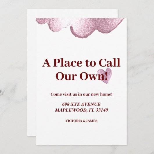 Invitation Un endroit pour appeler notre propre parties scint (Devant / Derrière)