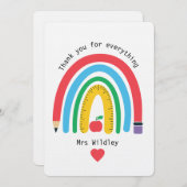 Invitation Un enseignant qui vous remercie pour tout (Devant / Derrière)