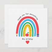 Invitation Un enseignant qui vous remercie pour tout (Devant / Derrière)