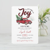 Invitation Un ensemble de Joy Red Plaid Baby shower Invitatio (Debout devant)