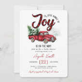 Invitation Un ensemble de Joy Red Plaid Baby shower Invitatio (Devant)