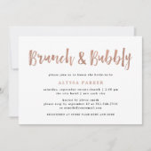 Invitation Un esprit moderne | Faux Rose Gold Brunch et Bubbl (Devant)