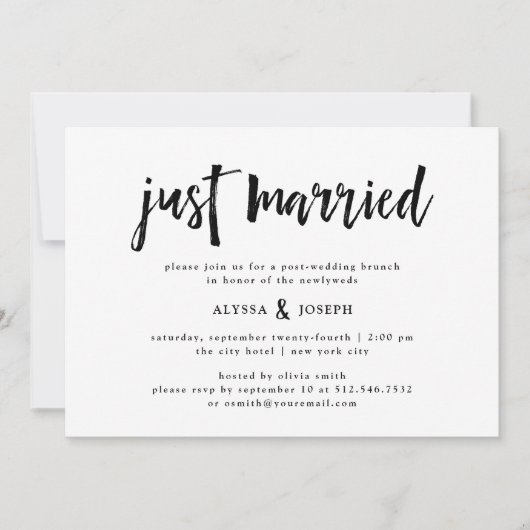 Invitation Un esprit moderne | Juste Marié Post Mariage Brunc (Devant)